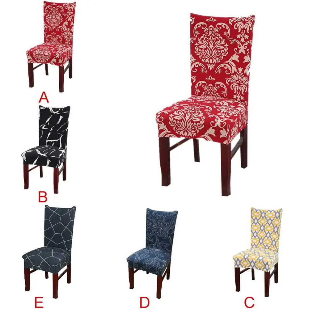 

Universal Chair Cover Printing Elastic Stretch Kitchen Dining Seat Chair Cover for Wedding Dining Room Office Removable&Washable