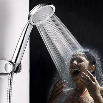 

ABS Silver Bathroom Top HighPressure Shower Nozzle Shower Head Water-Saving Bath Sprayer Modern Chrome Finished Home Improvement