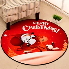 Рождественский круглый коврик для гостиной, спальни, домашний декоративный ковер, Детский мягкий игровой коврик