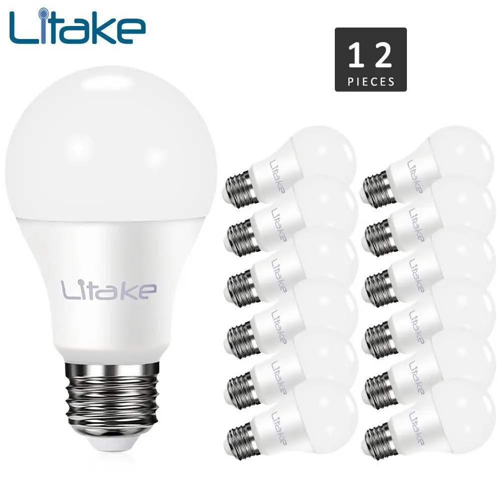 Us 34 99 30 Off Litake 12 Packed A19 E26 27 Base Led Light Bulb Non Dimmable Daylight White Warm 100 Watt Equivalent 11w Cri 80 In Us 34 99 30 Off Litake 12 Packed A19 E26 27 Base Led Light Bulb Non Dimmable Daylight White Warm 100 Watt Equivalent 11w Cri 80 In