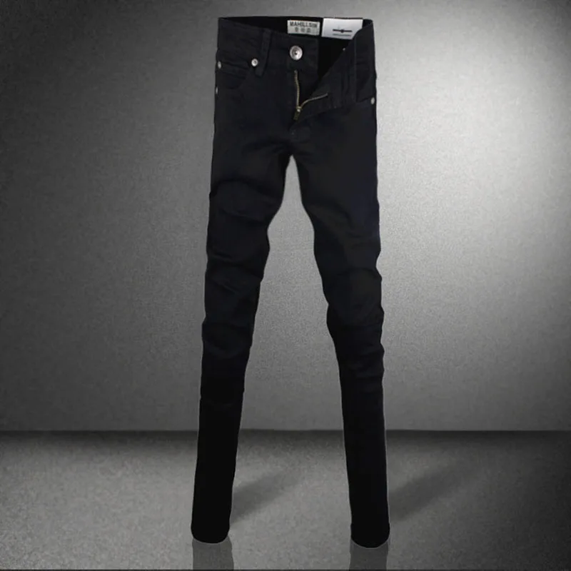 Hot Men/'s slim PU Leather lace up skinny trousers Pencil biker Pants size 27-34