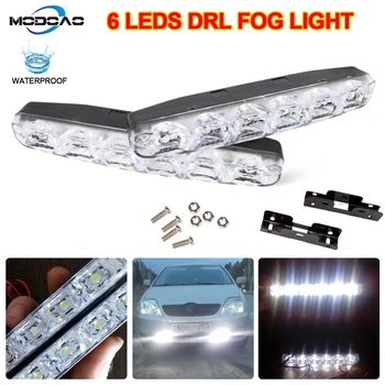 

2Pcs 6 LEDs Car Daytime Running Lights Car-styling DRL Car Daytime Lamp Auto Fog Light Super Bright Waterproof DC 12V