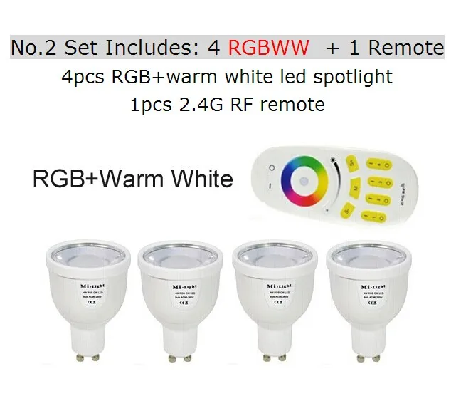 2,4G RGBW RGBWW GU10 AC85-265V светодиодный светильник с регулируемой яркостью/2,4G беспроводной пульт дистанционного управления/Mi светильник Wifi контроллер