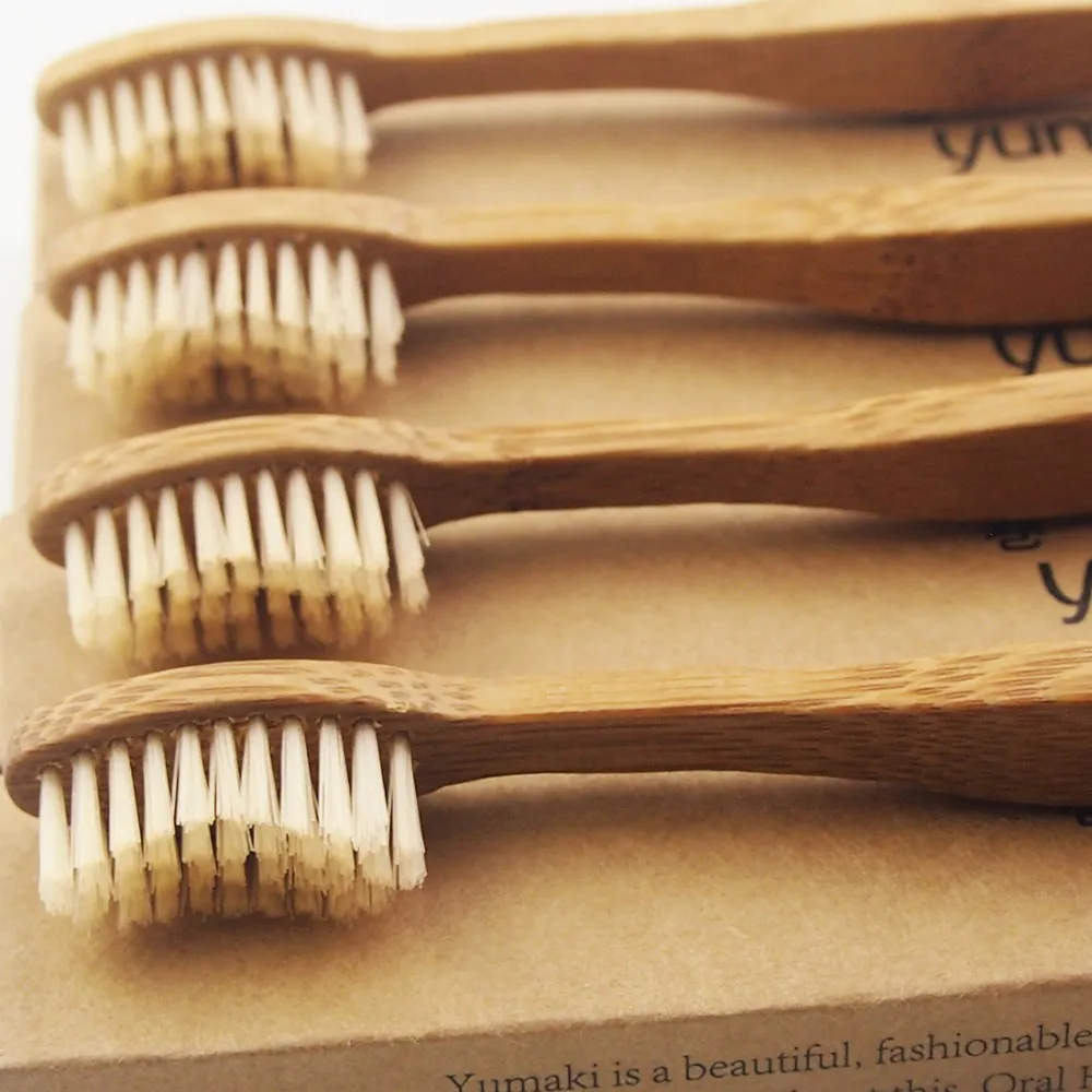 Peças de Bambu Feito de Madeira Escova de Dentes Escova de Dentes de Bambu Fibra de Cerdas Cabo de Madeira Pintado Bambu Novidade Soft-bambu Macias Capitellum 50 de 7 Escovas de dentes