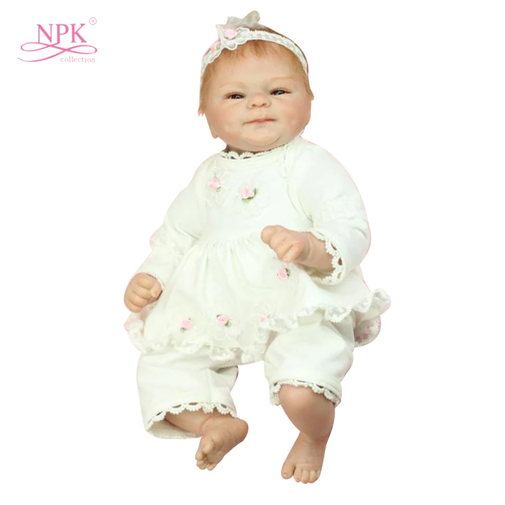 

16in reborn doll soft real gentle touch lifelike soft silicone vinyl LimbsCloth Material Body with pink bear clothes doll