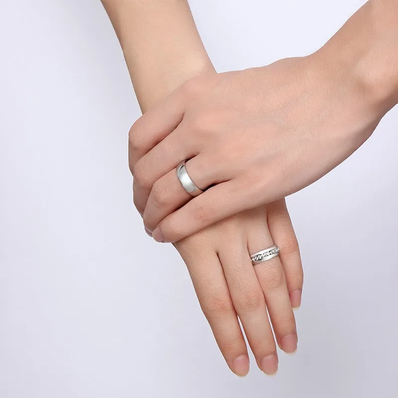 Modyle 2019 New Fashion Engagement Rings for Women Men Jewelry Lover's 6MM Stainless Steel Wedding Bands Ring Wholesale