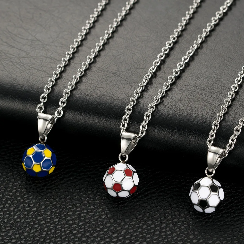 2018 High Quality 316L Stainless Steel Football Sports Pendant Necklace