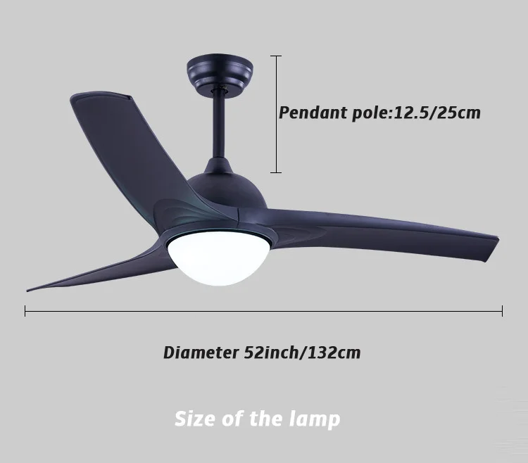Скандинавский минималистичный потолочный вентилятор светодиодный светильник классическая столовая потолочный светильник вентилятор с пультом дистанционного управления 52 дюйма