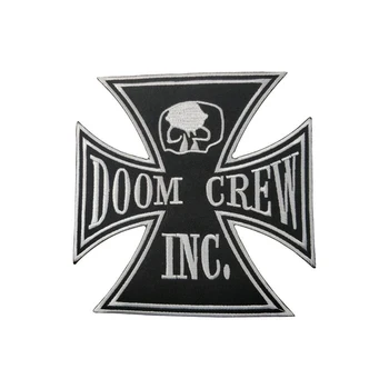 

Doom Crew Cool Military Biker Patch Custom Text MC Motorcycle Garment Labels Applique Garment Accessory Free Shipping Iron Patch