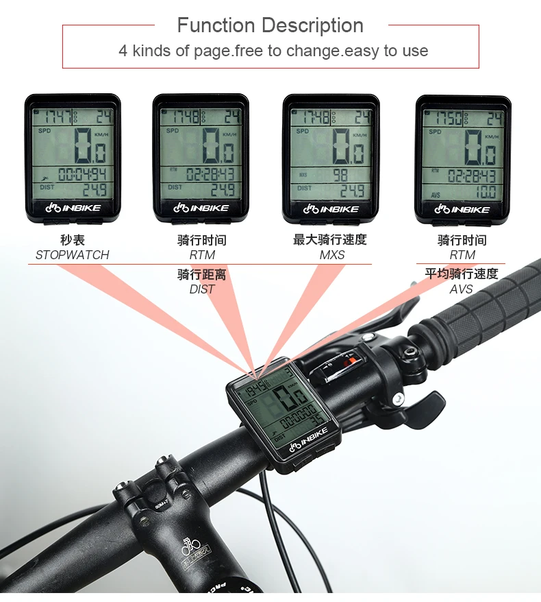 Дропшиппинг INBIKE велосипедный компьютер Спидометр счетчик водонепроницаемый велокомпьютер беспроводной мини многофункциональные велосипедные аксесcуары