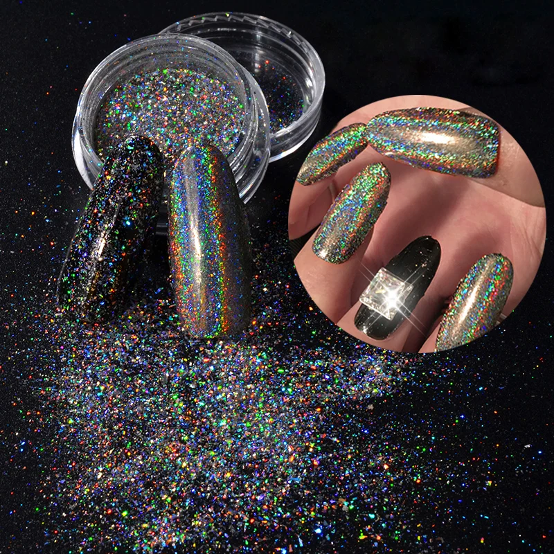0.2g/box Galaxy Holo Nail Flakes Bling Rainbow Laser Art Sequins Holographic Glitter Powder Paillettes | Красота и здоровье