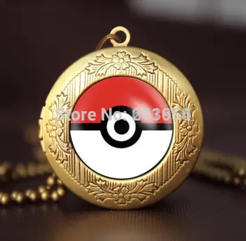 

Game masterball 12pcs/lot pokeball anime nintendo vintage pendant locket necklace fashion jewelry wholesale mens