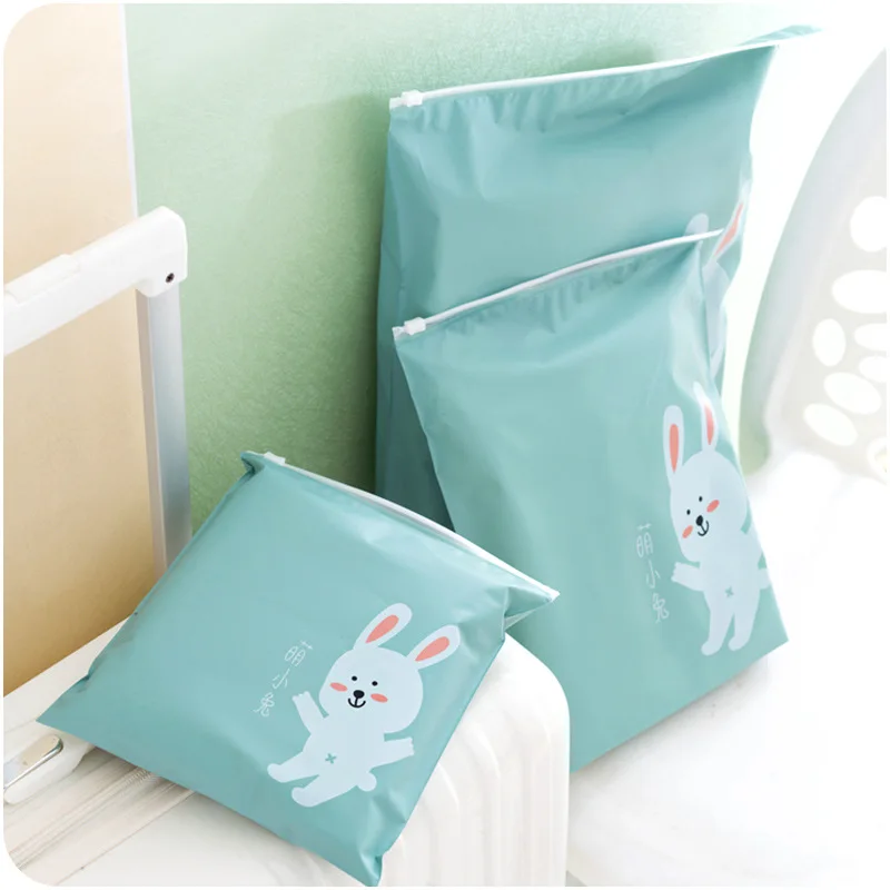 

3pcs Travel Organizer Storage Bag Fox/Rabbit/Duck Print Clothes Shoes Storage Bag Suitcase Pouch