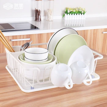 

Small Fresh Wrought Iron Kitchen Dish Rack Shelf Drain Basket Dish Basket Tableware Cutlery Storage Rack