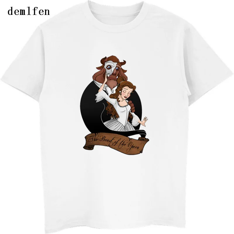 

New The Beast Of The Opera Beauty And The Beast Mens T-shirt Summer Short Sleeve Cotton Hipster Tops Men Funny Print Tee Shirt
