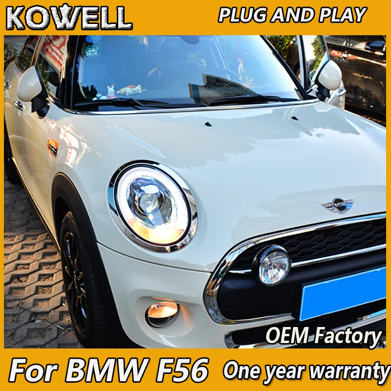 

KOWELL Car Styling For Mini F56 cooper led headlights For F56 head lamp Angel eye led DRL front light Bi-Xenon Lens xenon HID KI