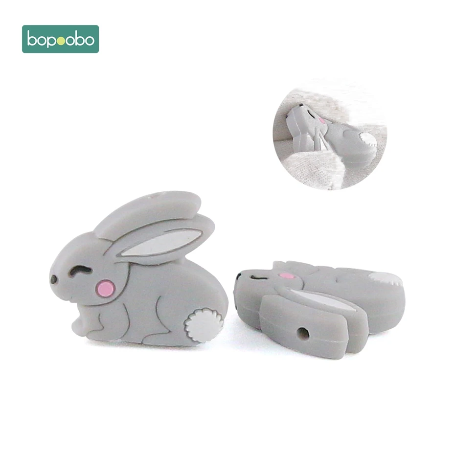 Bopobo 5 шт. силиконовые бусины панда грызун Детские Силиконовые для прорезывание зубов кролик бусины силиконовые жемчужные Прорезыватели Детские Силиконовые Прорезыватели