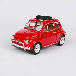 Bburago 1:24 1968 Fiat 500l красный желтый модель автомобиля 135*62 * мм 67 мм Открыть дверные рамы классический двигатель модель автомобиля сбора модели