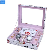Для женщин Макияж Организатор Box DIY домашнего хранения случае регистрации замок организации ювелирные часы многообразные макияж держатель для хранения Box