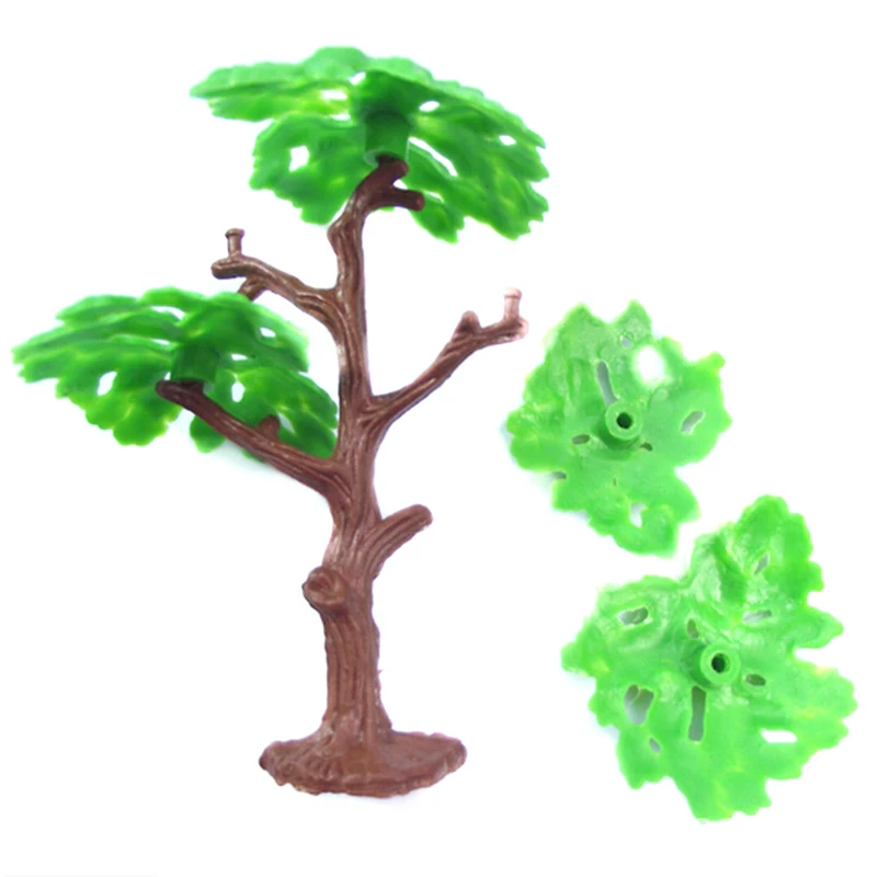 2 шт Пластиковые архитектурные модели Деревья Поезд пейзаж Железнодорожный парк сосновые строительные наборы игрушки для детей