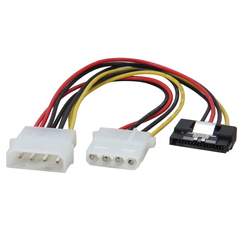 4 контактный Удлинительный кабель Molex 8 дюймов с 15 контактным разъемом SATA для ATX 12