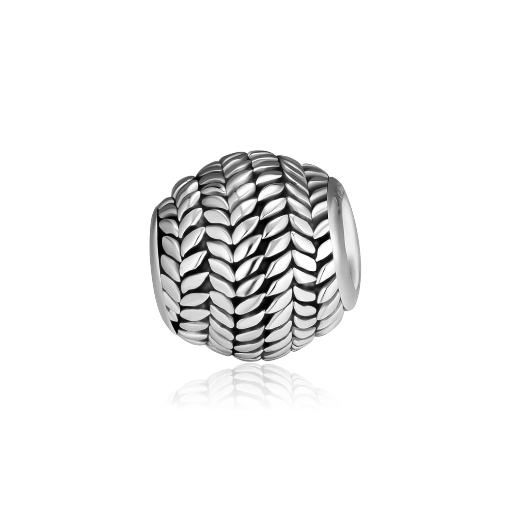 DIY подходит для браслетов Pandora с подвесками бусины из пшеницы со всех сторон 100% 925