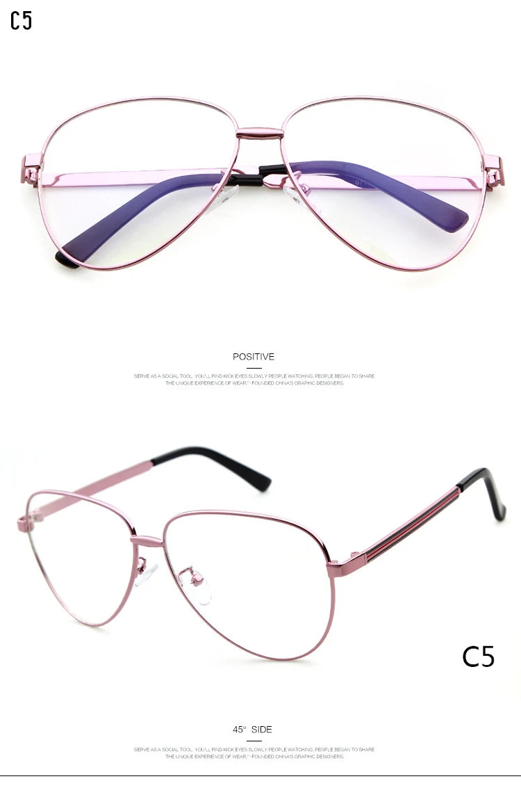 Негабаритные, прозрачные, поддельные очки пилота для мужчин и женщин, прозрачные оптические линзы, металлическая оправа, очки, фирменный дизайн OM312