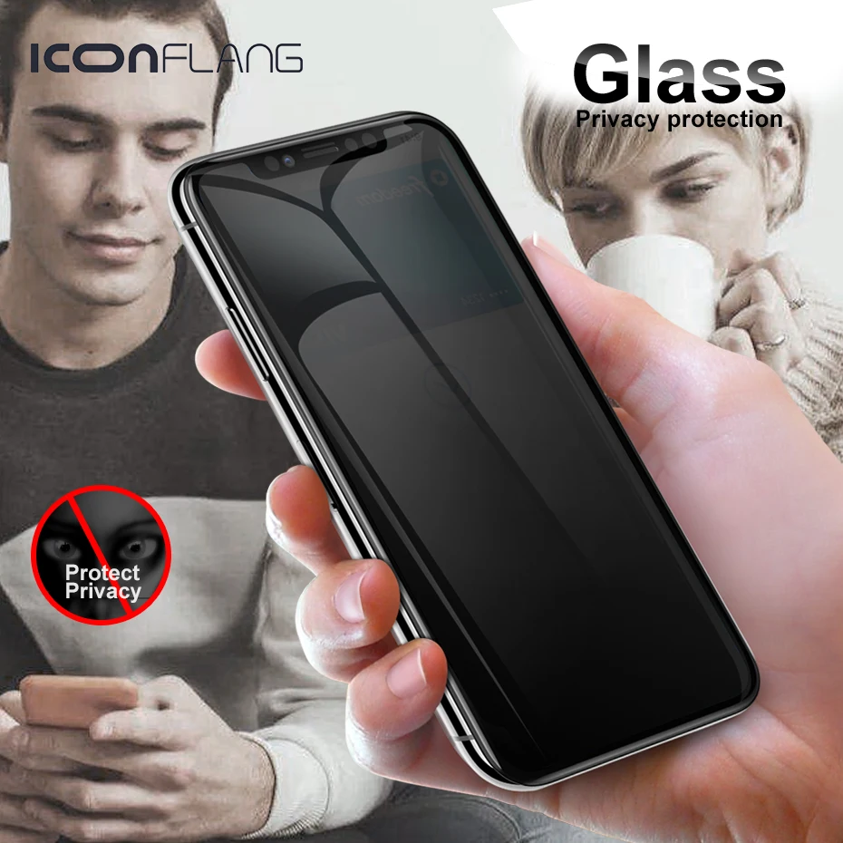 Для iPhone X XS XR Max анти шпион полное закаленное стекло 3D пленка протектор экрана