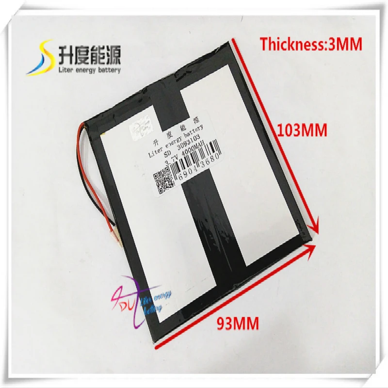 3.7V 4000mAh 3093103 Polymer lithium ion battery for mobile bank mp4 cell phone tablet pc power mp3 | Компьютеры и офис