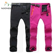 NUONEKO 2019 New Women Men Fleece Softshell Pants Camping Hiking Pants Outdoor Fishing Skiing Trousers Waterproof Windproof PM23 NUONEKO 2019 New Women Men Fleece Softshell Pants Camping Hiking Pants Outdoor Fishing Skiing Trousers Waterproof Windproof PM23
