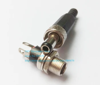 

Lockable 5.5x2.5mm DC Power male Plug + Socket Female Panel Mount Connector/Free shipping/20Sets