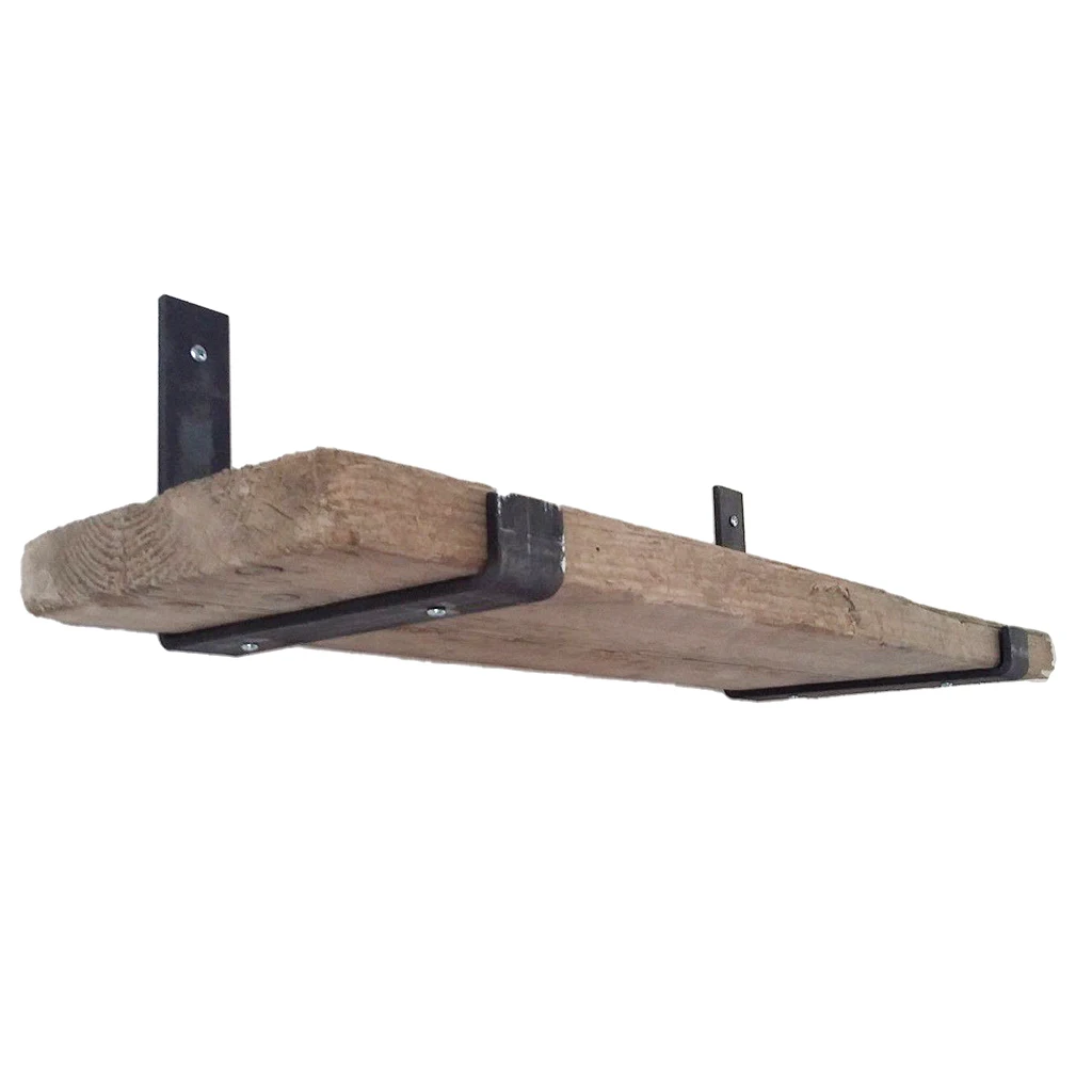 Rustic Industrial L Bracket Wall Hanger Shelf Rack Bookshelf  Holder Hardware for Home Office Kitchen, Rust Oil Free