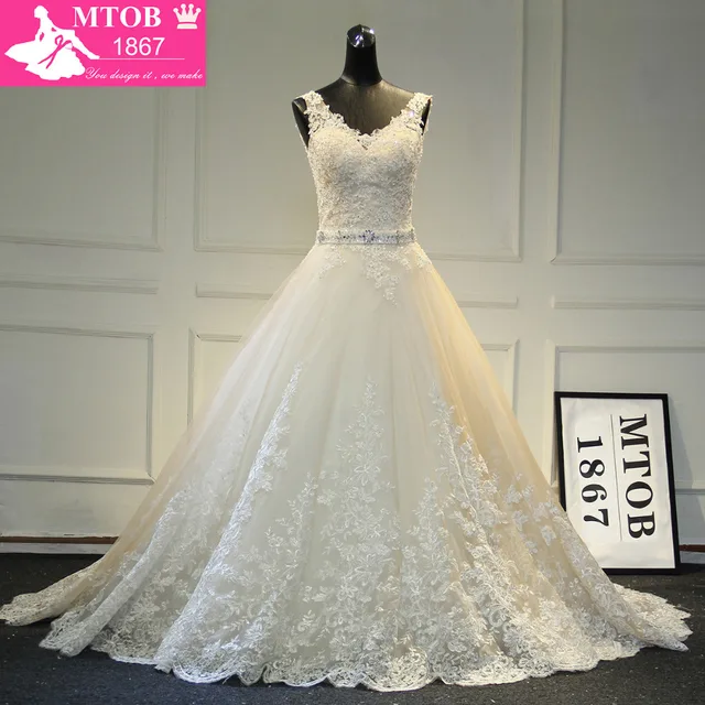 aliexpress: comprar nuevo diseño a line encaje vestidos de novia