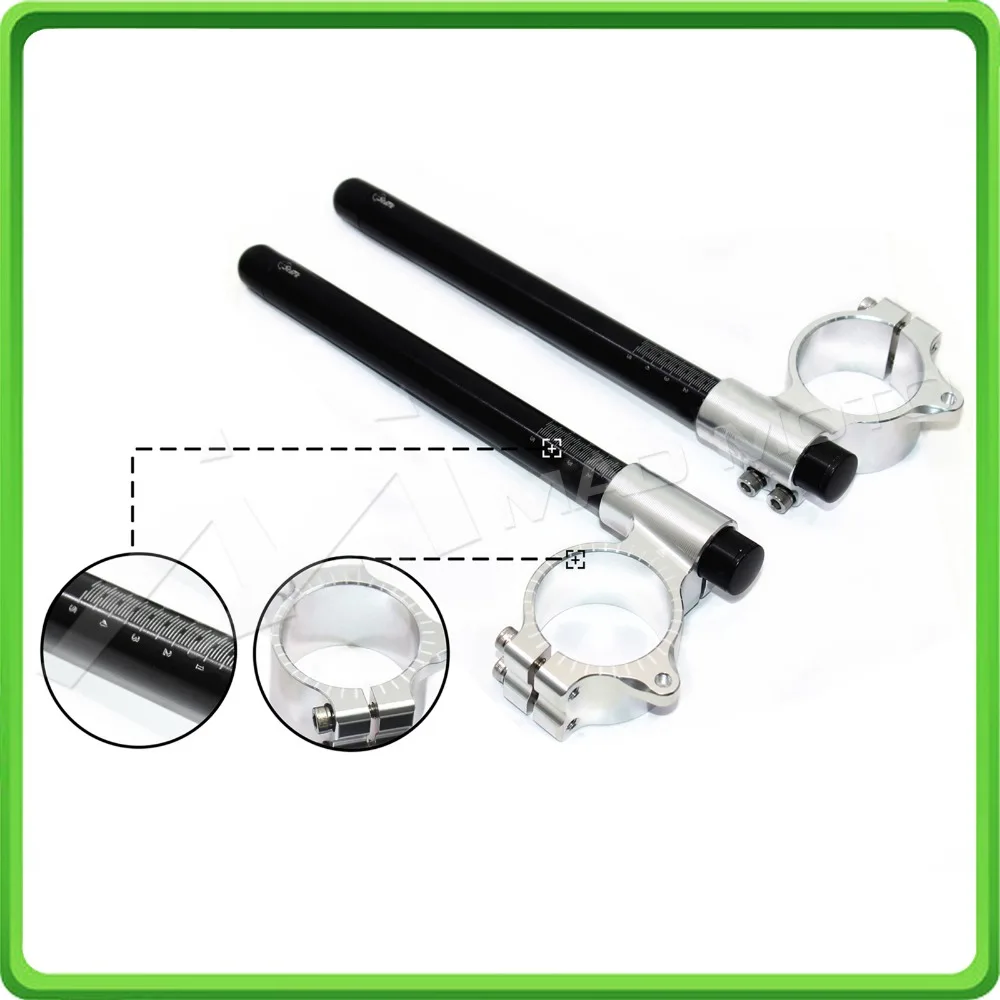 

55MM CNC clip on clip ons handle bars handlebar Motorcycle BK/SL