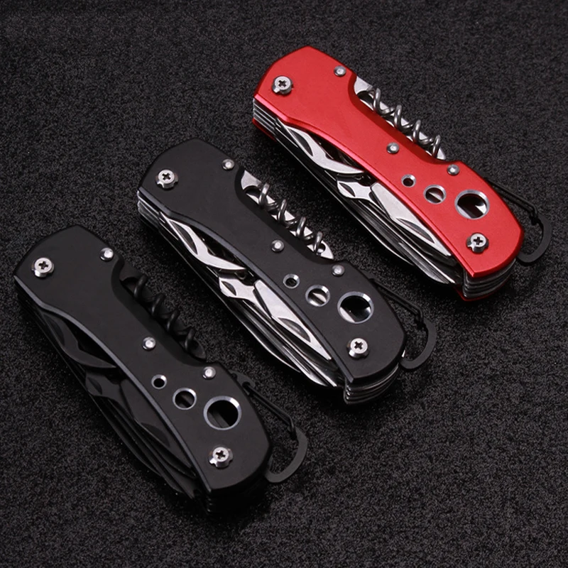 

Titanium Black Army Swiss Multifunctional Knife Multipurpose Foldable Pocket Camping Knife Outdoor Survival Tool EDC Mini
