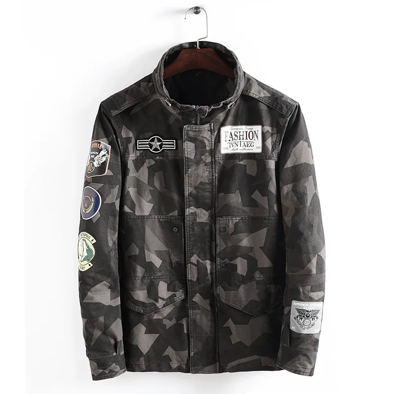 

Brand Camouflage Winter Jacket New 2018 Design Punk Style Outerwear Clothing