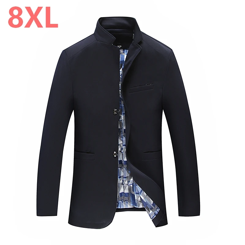 Mens Costume Blazer 8xl Solide De Coton bleu Vestes Hommes Mode Couleur Manteaux Classique Veste Noir Décontractée 7xl PP1wxtR