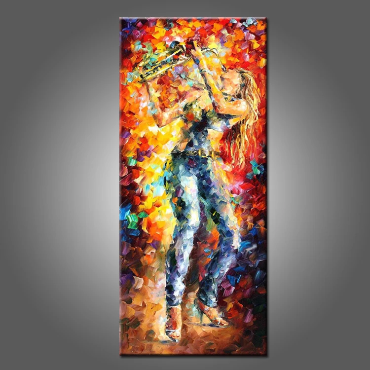 2017 Hot Selling Abstract Lady Playing Saxophone Oil Painting On Canvas