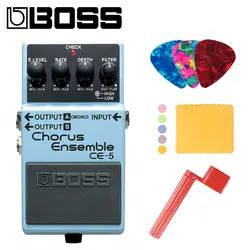 Boss CE-5 стерео хор ансамбль гитарная педаль комплект с выбор, полировочная ткань и струны намотки