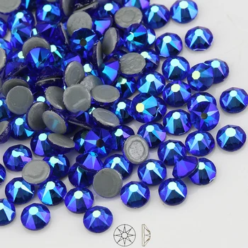 

8 Big 8 Small Sapphire AB Crystal Hot Fix Rhinestones Glass Stones Flatback Rhinestones Hotfix Stones For Clothes Dresses