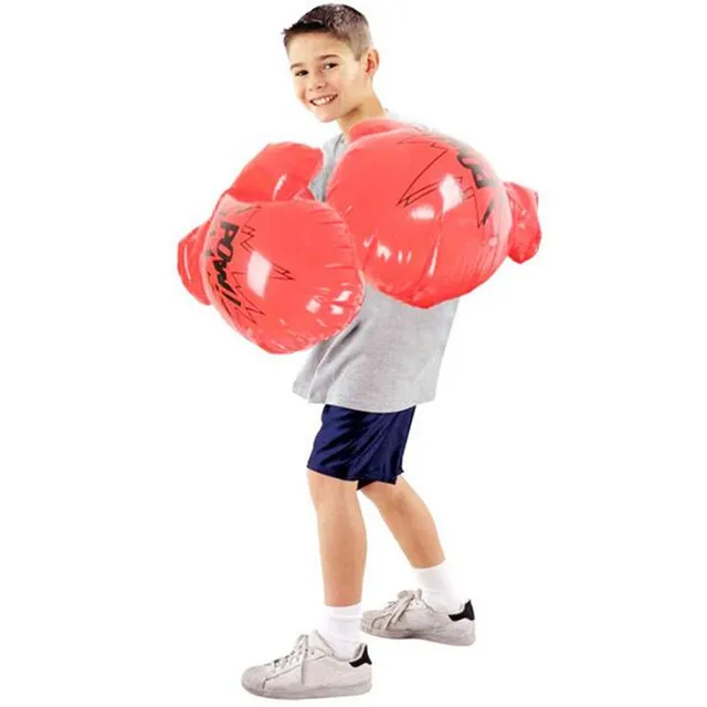 1 Pair Inflatable Children Boxing Gloves Toy Sports Red Inflated Kid Giant Punching Fist