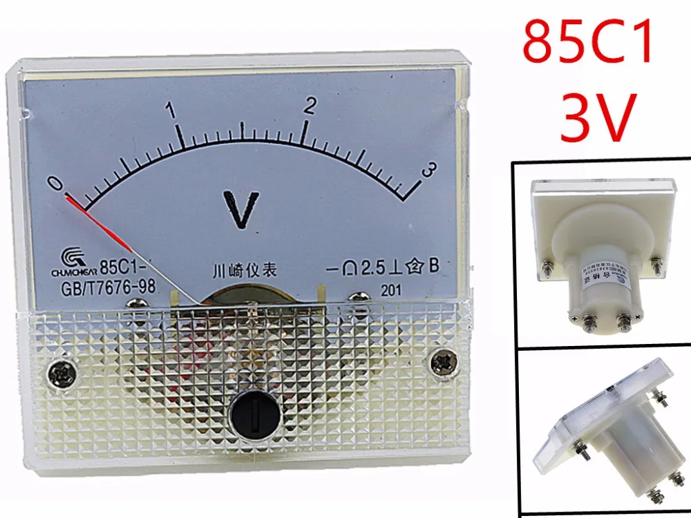 1 шт. 85C1 3 в аналоговый измеритель напряжения постоянного тока игольчатый вольтметр