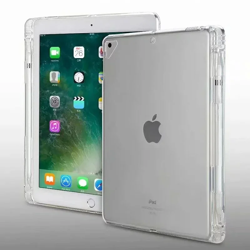 Для iPad Mini 5 Чехол Прозрачный Мягкий ТПУ силиконовый чехол для iPad Mini 5 защитный прозрачный чехол карандаш держатель чехол