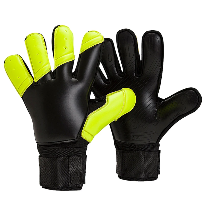 

TOP quality All latex goalkeeper gloves has Fingersave Protection rods soccer football Goalie Gloves Kids Adults size 8 9 10