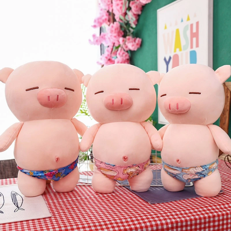 

New Creative Soft Beach Pig Plush Toy Cute Swimming Trunks Pig Sleeping Pillow Plush with Beach Shorts Clidren Cute Toy
