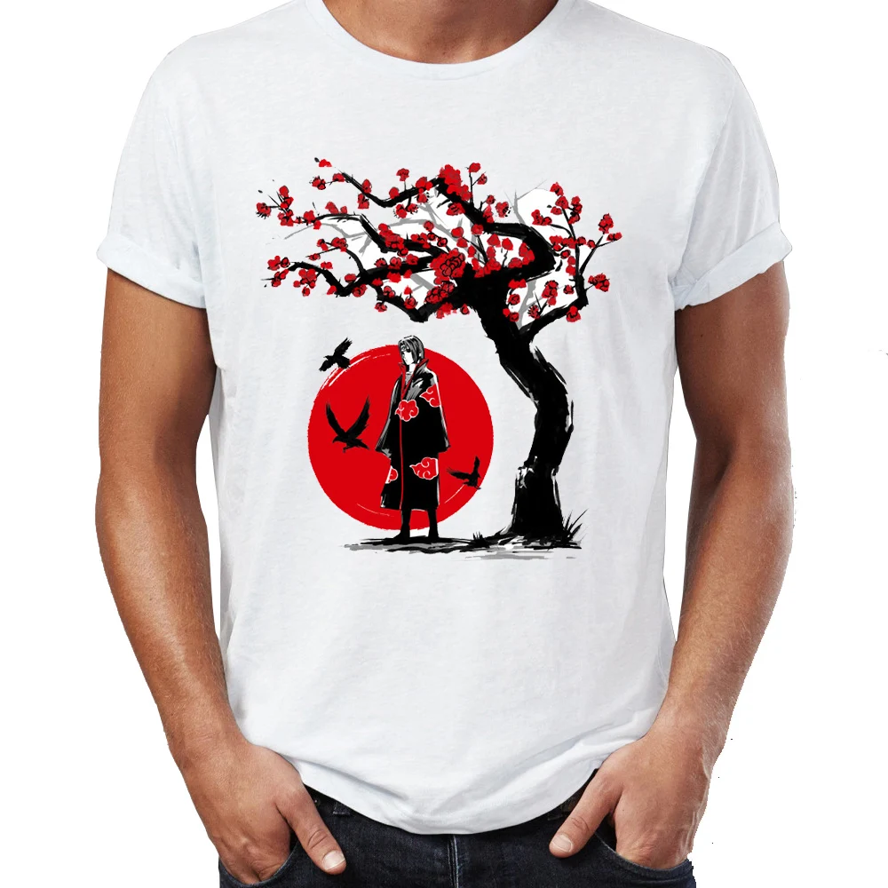 

New Men's t-shirt Naruto Under The Cherry Blossom Tree Anime Artsy Tshirt Unisex Tees Tops Harajuku Streetwear