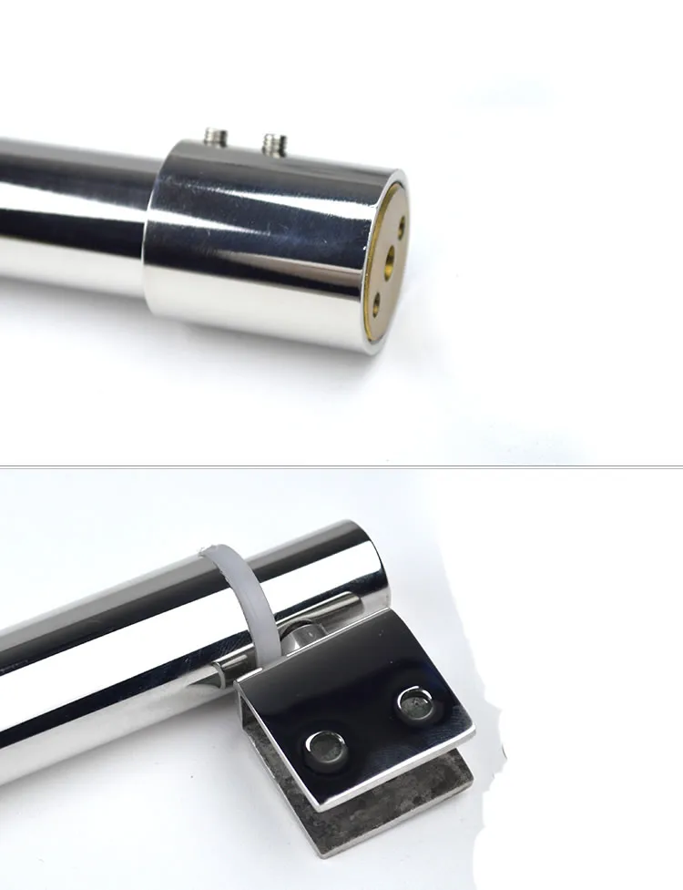 Pipe Clamps Stainless steel Shower Glass door fixed rod clamp Bathroom glass support bar Plane fixed Adjustable length easy to install