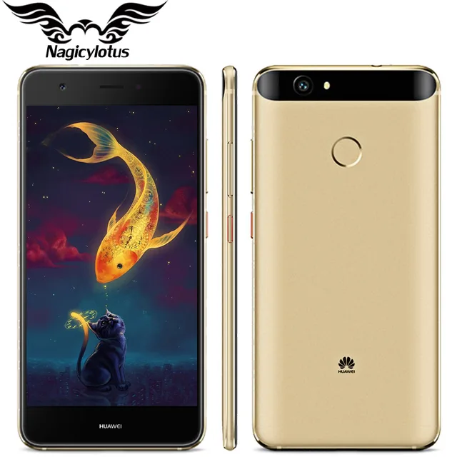 Оригинал huawei nova женщины 4 г lte мобильный телефон 4 ГБ 64 ГБ msm8953 octa ядро 5.0 "FHD 1920X1080px Dual SIM 12MP 3020 мАч Отпечатков Пальцев