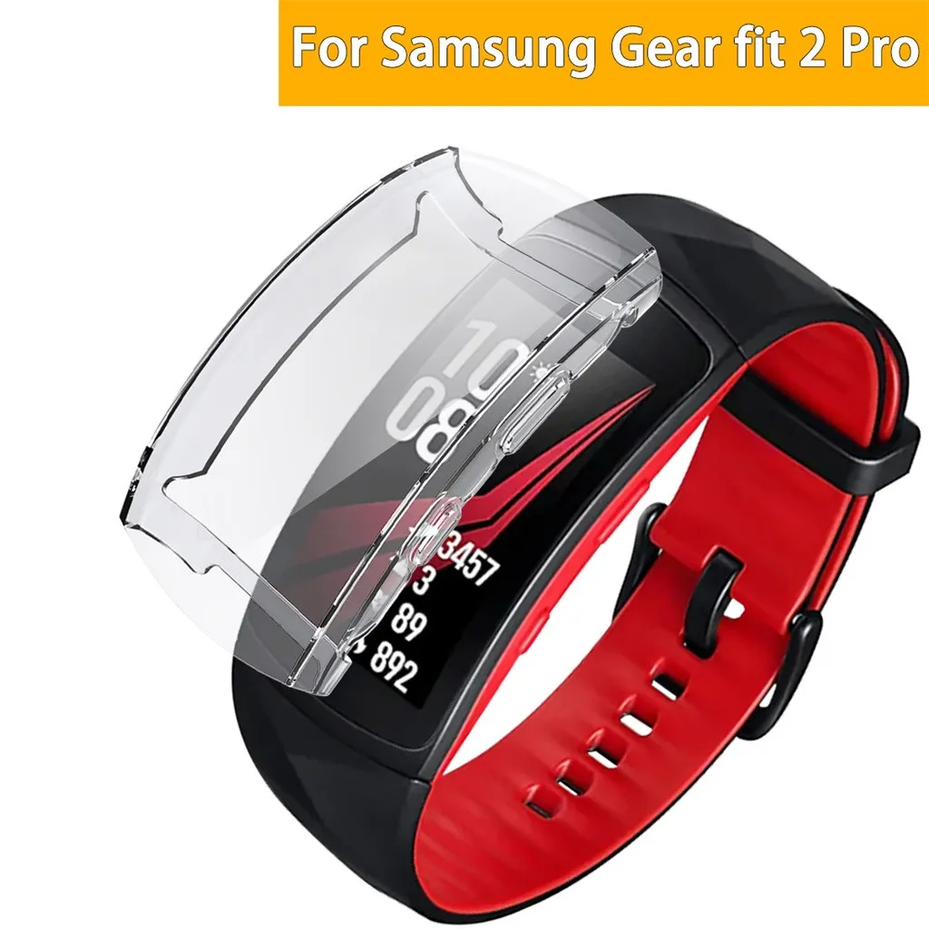 

Clear TPU Protective Watch Case Cover Shell For Sanmsung Gear fit 2 pro Full Screen Protective Case Cover