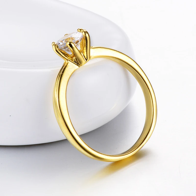 LMNZB цвет чистого золота кольцо Косынка 6 мм 1 карат Свадебный с фианитами кольца для Для женщин Полное кольцо Размеры для детей 5, 6, 7, 8, 9, 10, 11, LR002